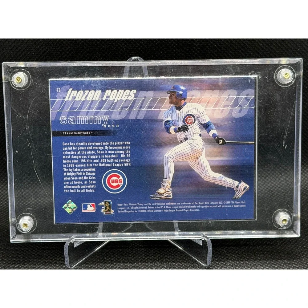 Sammy Sosa 1999 Upper Deck Ultimate Victory Frozen Ropes Chicago Cubs MLB Card